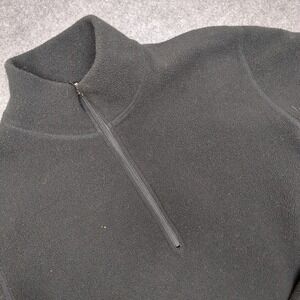 REI Juniors‎ XL Black 100% Polyester Fleece 1/4 Zip Pullover Sweater Top